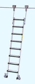 Anlegeleiter Ausf&uuml;hrung mit Gleitrollen oben/unten